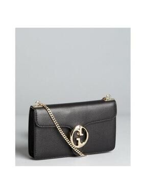 GUCCI Black  Leather Flap Chain Strap Shoulder Bag Retail $1,600 NEW
